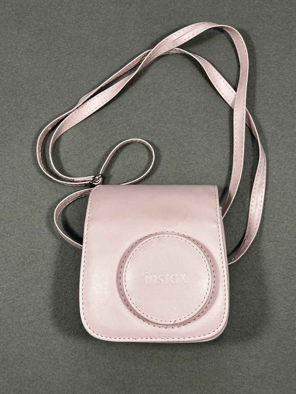Fujifilm Instax Pink Faux Leather Camera Case Crossbody Shoulder Bag